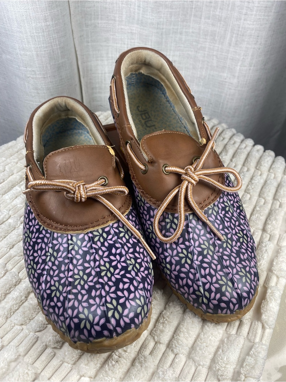 JBU Jambu Gwen Garden Ready Waterproof Duck Shoes Floral Purple Size 8.5 M